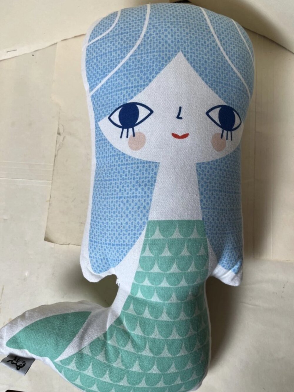 Petit Monkey Mermaid Plush Pillow 14” Kids Room Decor Soft Toy